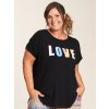 Gitte - Svart T-shirt med coolt LOVE-tryck fra Gozzip